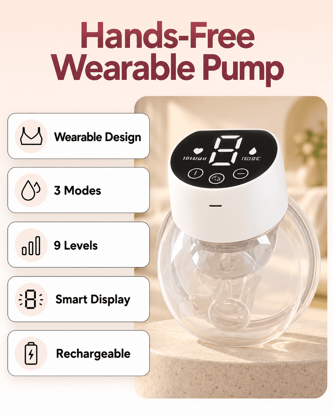Key features: double-fit flange, baby-like suction, lightweight, skin-friendly silicone, auto stop